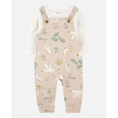 Baby 2-Piece Bird Print Long-Sleeve Tee & Overall Set | Carter's - NB