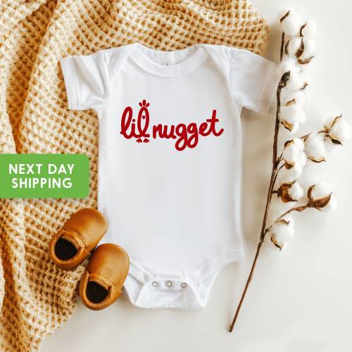 Chick fil a Lil Nugget Baby Onesie®, Cute Kids Shirts, Pregnancy Announcement, Baby Shower Gift, Baby Announcement, Cute Baby Onesie®