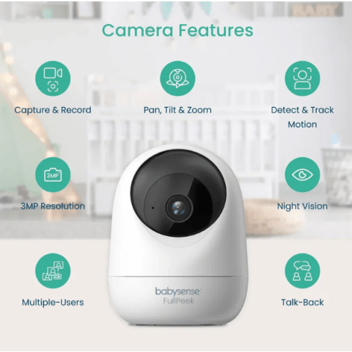 Babysense 2Peek Video Baby Monitor WiFi Security Camera with Auto Trac
