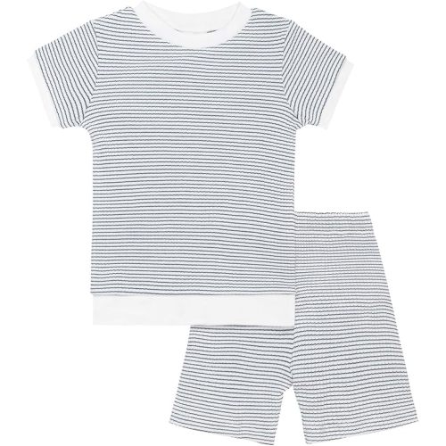 GUISBY Baby Short Sleeve Cotton Pajamas Waffle Sleepers T-shirt and Shorts Set for Boy Girl