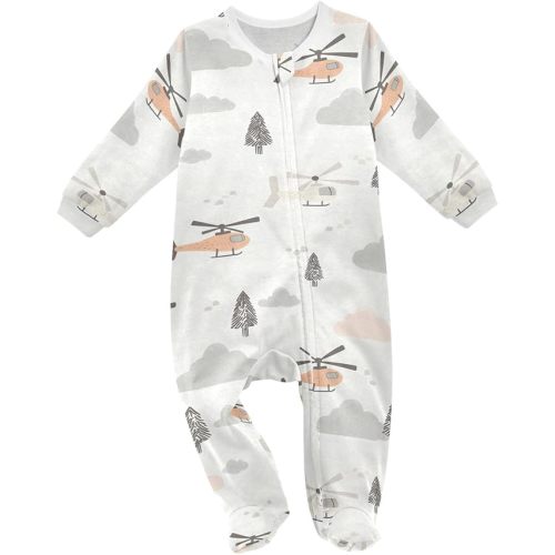 vvfelixl Flying Corgi Dog Baby Sleepers For Girl Boys Newborn Baby Play One-Piece Footies For 0-24 Months White
