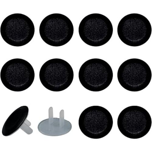 Baby Safety Outlet Plug Electrical Socket Covers, Pure Black
