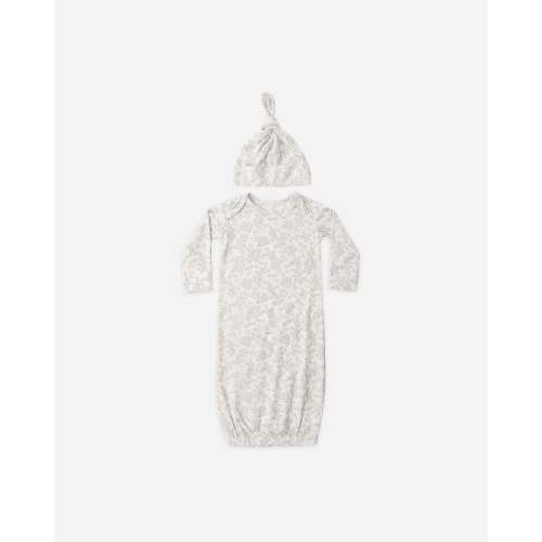 Bamboo Baby Gown + Hat Set Cloud Floral
