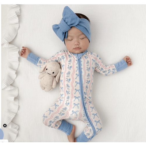 Amelia Bow Zipper Romper – In My Jammers