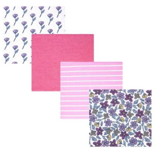 Hudson Baby Girl Cotton Poly Flannel Receiving Blankets, Begonia Pink Floral, One Size