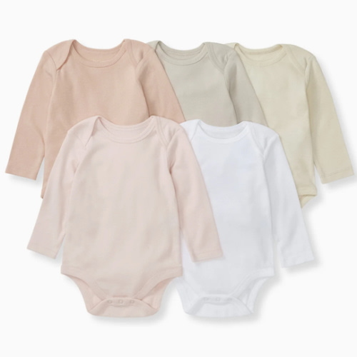 Solid Organic Cotton Long Sleeve Baby Bodysuits 5 Pack - Pink Sand – Burt's Bees Baby