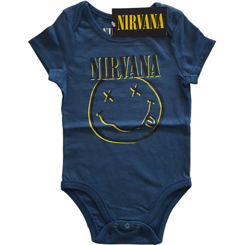 Nirvana Kids Infant Baby Romper Grow Inverse Smiley Navy Blue