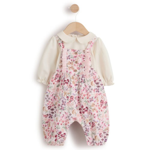 Kids' Floral Corduroy Dungarees & Bodysuit Set