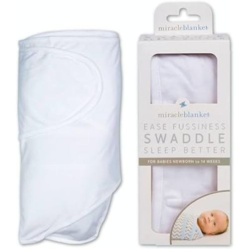 Miracle Blanket Swaddle Wrap - Newborn Essential Baby Blanket - Soft Sleep Sack Ideal for Newborns and Infants (White)