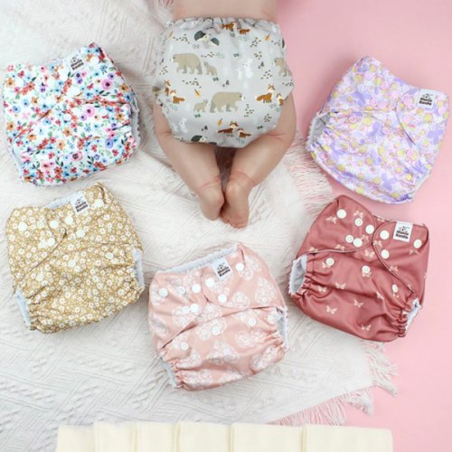 POCKET DIAPER 3.0 WITH INSERTS - 6 PACK(Wild Flowers)