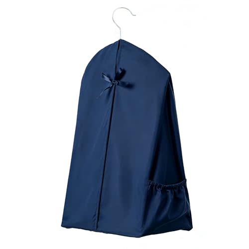 Hanging Diaper Stacker Organizer for Crib, Roomy Storage Caddy, 1PK | Portable Nursery Holder Bag for Baby Essentials, Swivel Velvet Hanger for Bassinet Changing Table Pack N Play or Door, Navy