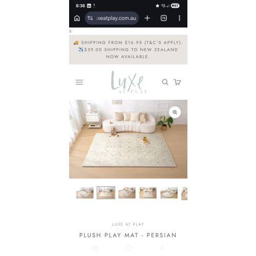 Plush Play Mat - Persian Vintage - Taupe