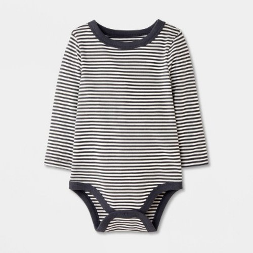 Baby Striped Long Sleeve Bodysuit - Cat & Jack™ Black/White 3-6M