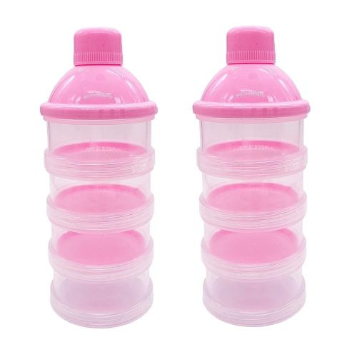 Non-Spill Milk Powder Formula Dispenser/Storage Container, Pink (2pcs)