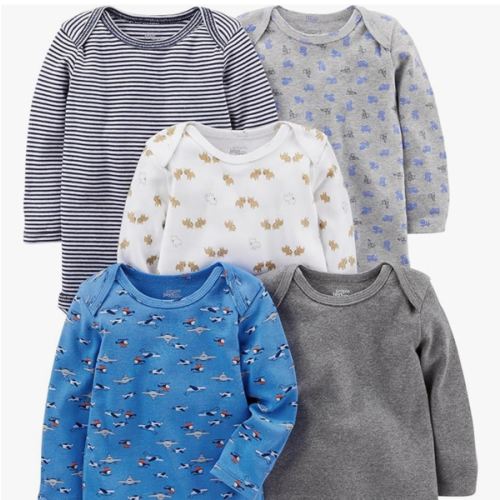 Simple Joys by Carter's Baby Boys Long-Sleeve Bodysuit Pack of 5Bodysuit