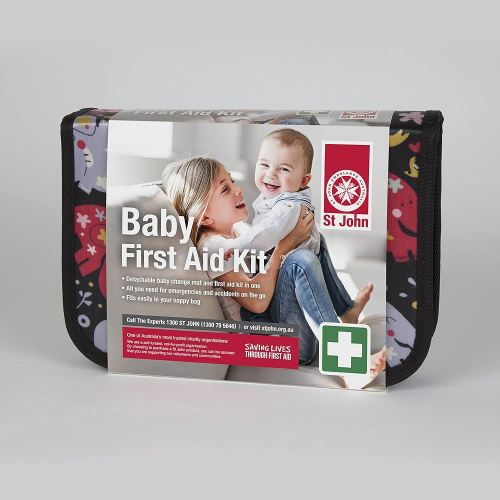 St John Ambulance Essential Baby and Kids First Aid Kit, Black, 1 Count (Pack of 1)
