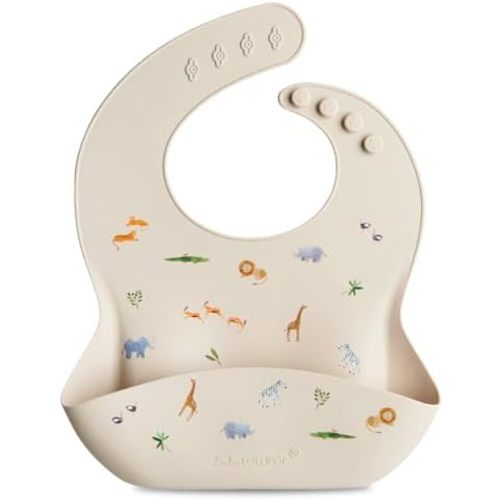Loulou Lollipop Soft, Waterproof Silicone Feeding Bib for Babies and Toddlers