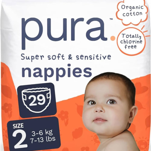 Pura Baby Nappies Size 2, 29 Count, 3-6kg/6-13lbs, Cloud Soft Premium Nappies for Hypoallergenic & Sensitive Skin, Toxin-Free*, Wetness Indicator Up to 12 Hours Leak Protection : Amazon.co.uk: Health & Personal Care