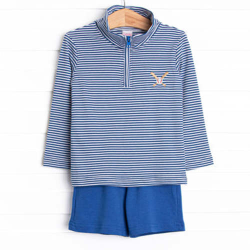 Welcome to the Big League Pima Embroidered Short Set, Navy – Stitchy Fish
