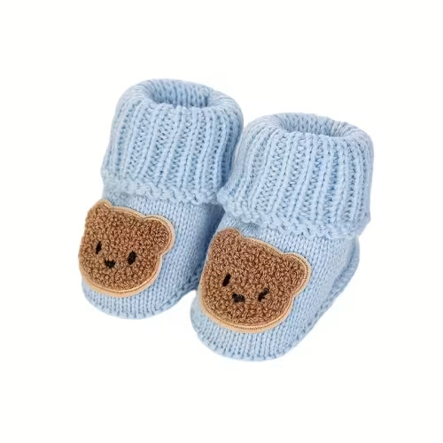 1 pair adorable bear knit socks newborns soft ankle socks - Temu