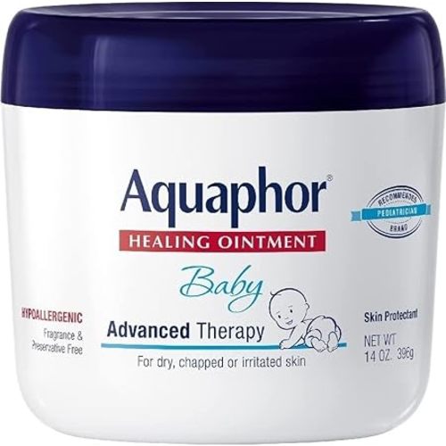 Aquaphor Baby Healing Ointment - Advance Therapy for Diaper Rash, Chapped Cheeks and Minor Scrapes - 14 Ounce (Pack of 1) Jar
