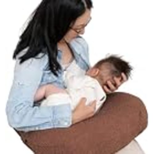 Boppy Nursing Pillow, Luxe Ergonomic Breastfeeding & Baby Feeding Support | High, Firm, Large Area Cushion, Water-Repellent Liner, Washable Cover, Wider Opening, Flexible Fiber Fill - Boucle Chestnut