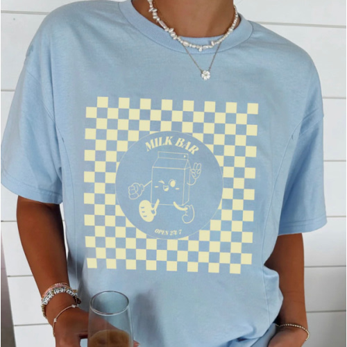 Checkered Milk Carton Nursing Tee