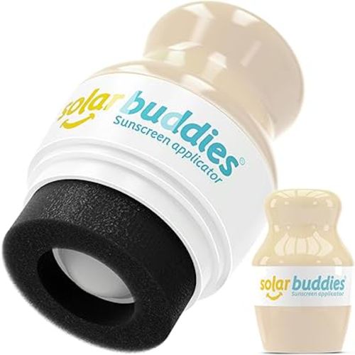 Solar Buddies Sunscreen Applicator - Single Nude - Refillable Roll on Sponge Sunscreen, Suncream & Lotion Applicator For Kids, Adults & Families - Holds 3.4fl oz, Perfect Size for Travel