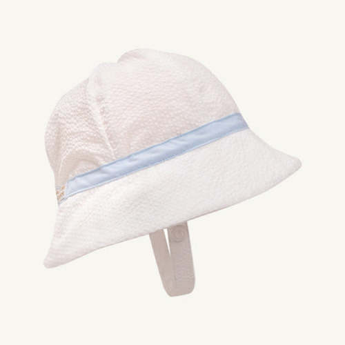 Henry's Boating Bucket - Worth Avenue White Seersucker with Buckhead Blue