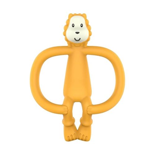 Matchstick Monkey Silicone Teether & Gel Applicator – Silicone Baby Teether, Easy-to-Grip, BPA-Free, Supports Self-Soothing & Early Brushing, 3 Months+, 4 Inches, Ludo Lion