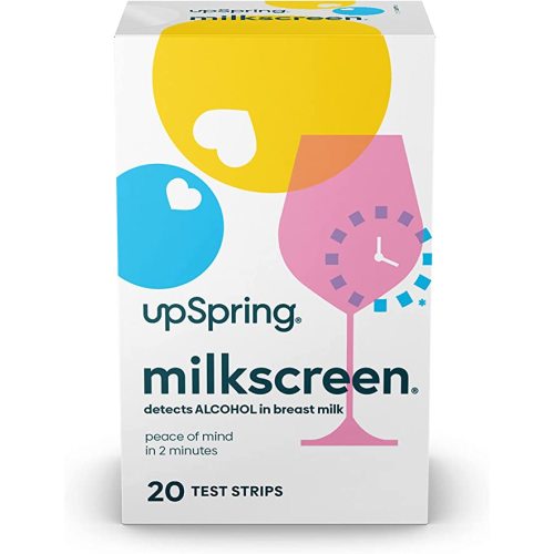 Upspring Milkscreen Test Strips to Detect Alcohol in Breast Milk - at-Home Test for Breastfeeding Moms, Simple Breast Milk Alcohol Dip Test with Accurate Results in 2 Minutes, 20 Test Strips - 20 Count (Pack of 1)