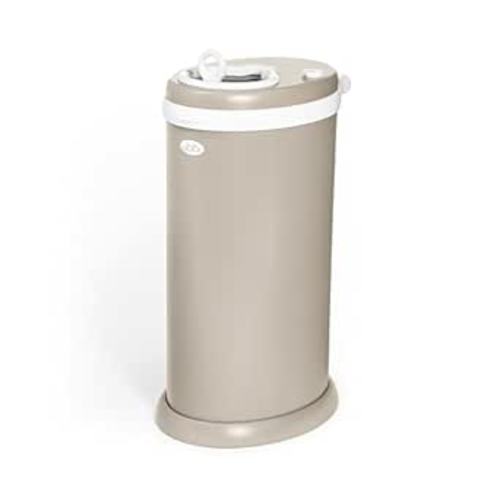 Ubbi Stainless Steel Diaper Pail, Odor Locking, No Special Bag Required, Award-Winning, Registry Must-Have, Taupe