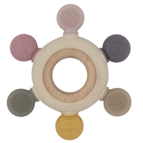 Living Textiles Playground Multi-Surface Teething Wheel Rose – Baby Kingdom