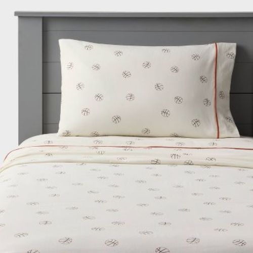 Twin Basketball Kids' Cotton Sheet Set - Pillowfort™