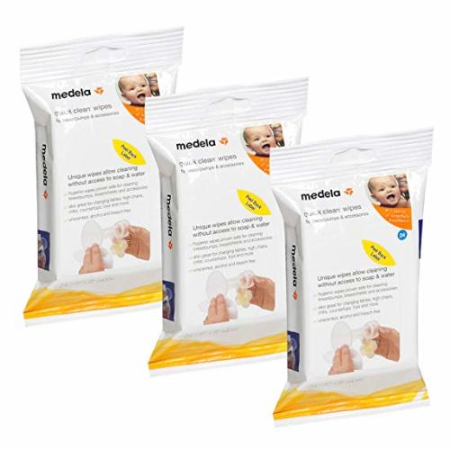 Medela Quick Clean Breast Pump and Accessory Wipes, 72 Wipes in a Resealable Pack, Convenient Portable Cleaning, Hygienic Wipes Safe for Cleaning High Chairs, Tables, Cribs and Countertops - 1 Pack