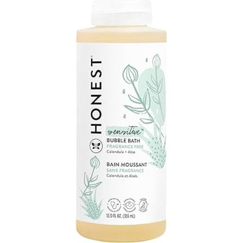 The Honest Company Foaming Bubble Bath | Gentle for Baby | Naturally Derived, Tear-free, Hypoallergenic | Fragrance Free Sensitive, 12 fl oz