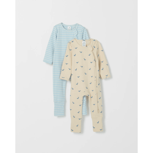 Baby Organic Cotton 2 Pack Rib Side Zip Elevated Coverall