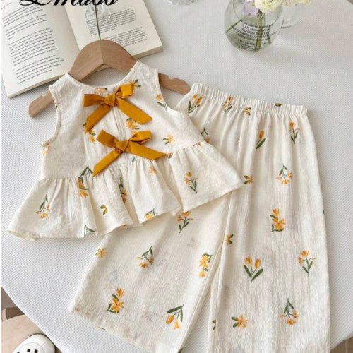 LMoss Kids 2pcs Baby Girl Ditsy Floral Woven Casual Top And Pants Set | SHEIN USA