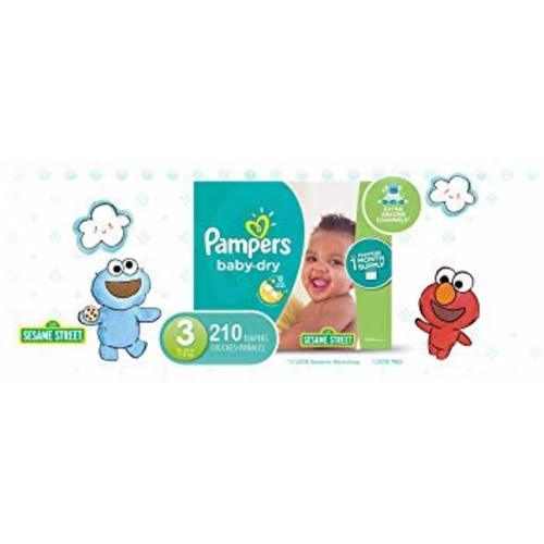 Diapers Size 3, 210 Count - Pampers Baby Dry Disposable Baby Diapers, ONE MONTH SUPPLY - Size 3 (210 Count)