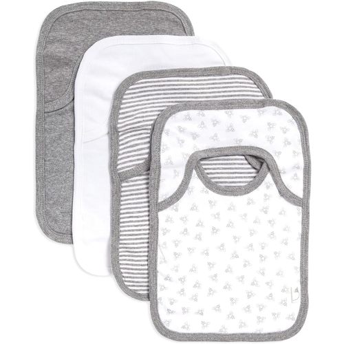 Burt's Bees Baby Infant Pull On Bibs, 100% Organic Cotton Lap Shoulder Style Drool Cloths, Newborn Essentials