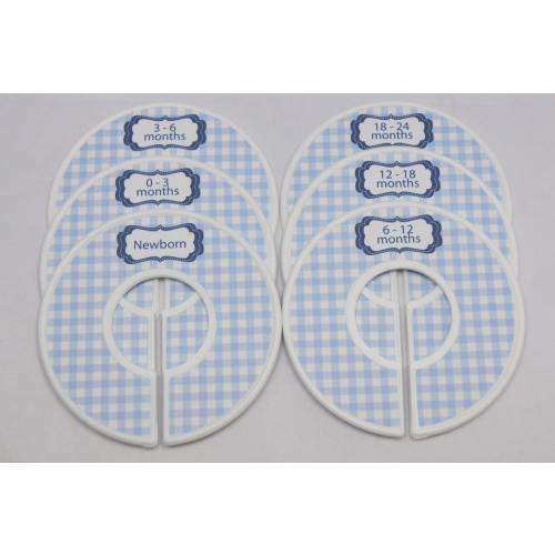 Baby Closet Dividers Baby Shower Gift  Blue Nursery Gingham Closet Organizers Finished Closet Dividers Baby Boy Gift