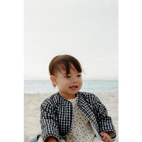 GINGHAM CHECK PUFFER JACKET - Navy blue | ZARA United States