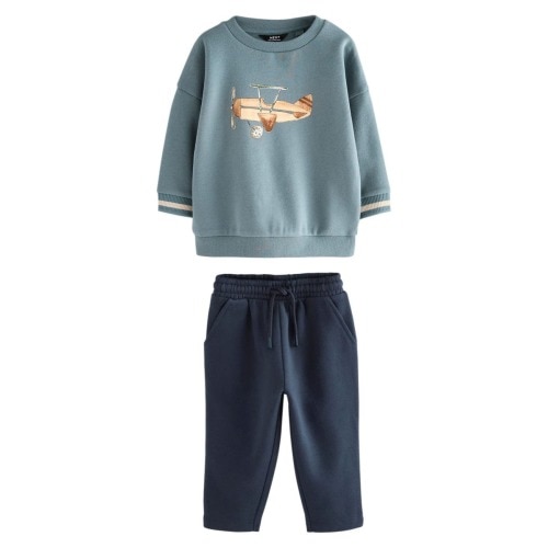 Kids' Airplane Graphic Sweatshirt & Sweatpants Set