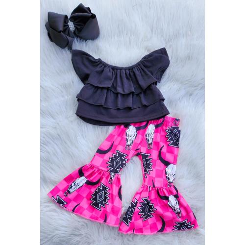 Pink Western Bell Bottom Set