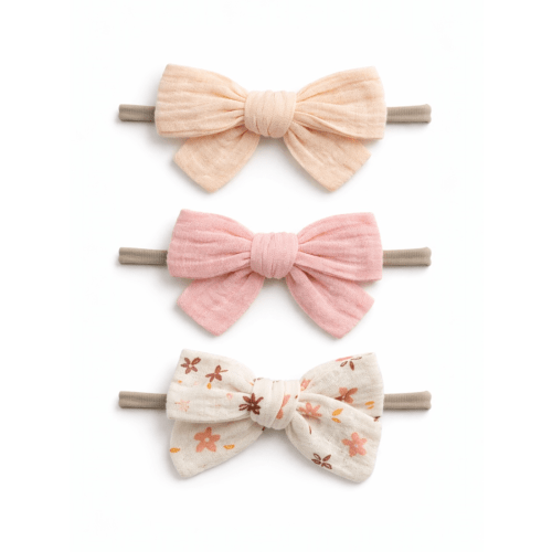 3-Pack Nylon Bows, Clara – SpearmintLOVE