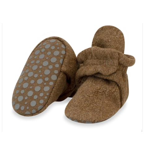 Cozie Fleece Gripper Baby Bootie - Heather Mocha – Zutano