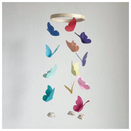 Butterfly Crib - Rainbow baby Cot mobile - Butterfly mobile -nursery mobile - Butterflies mobile - Flowers mobile - Flowers Rainbow
