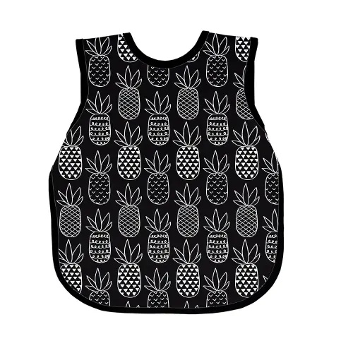BapronBaby Pineapple Monochrome Bapron - No Neck Tie Safer Bib for Baby & Toddler - Soft Waterproof Stain Resistant - Machine Washable - Sz Baby/Toddler 6m-3T