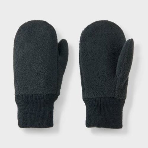 Toddler Quilted Fleece Mittens - Cat & Jack™ Black 2T-5T