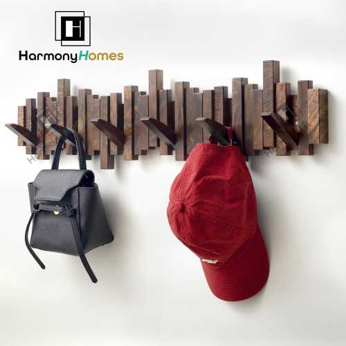 Solid Entryway Hanger, Mounted Piano Coat Rack,Unique Doorway Piano Key Wall Coat Rack, Home Decor Gift, Walnut Rack For Hats Towels Bags